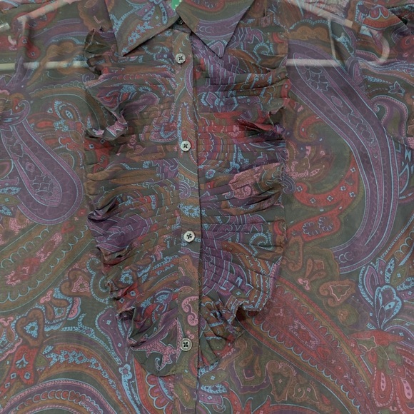 Lauren Ralph Lauren multicolor paisley blouse Sz S - Picture 9 of 9